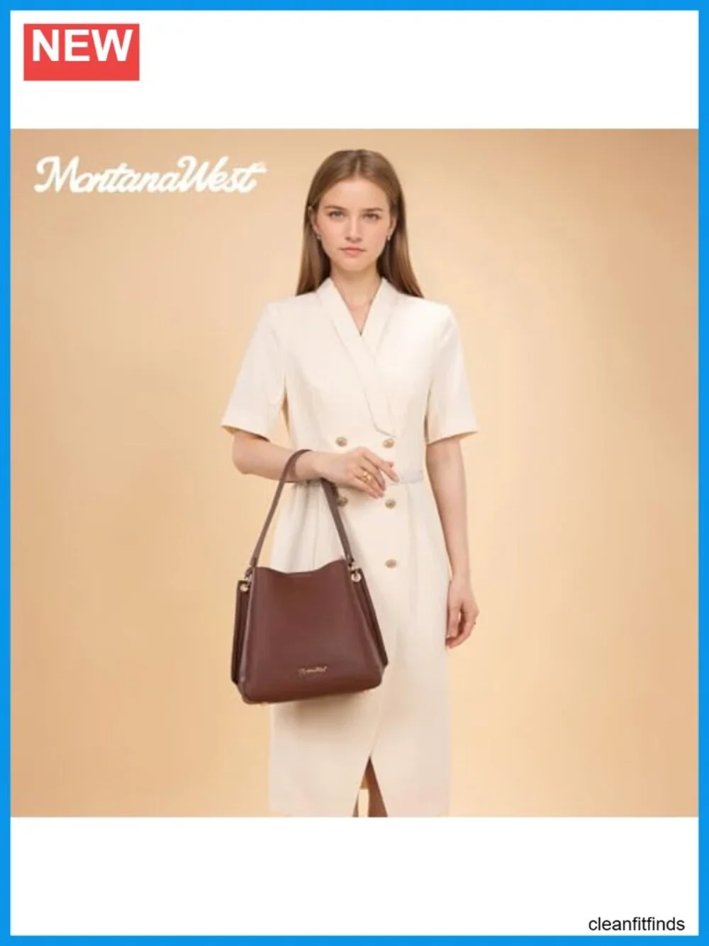 Medium Hobo Bag for Women, Faux Leather Shoulder Purse with 3 Compartments,